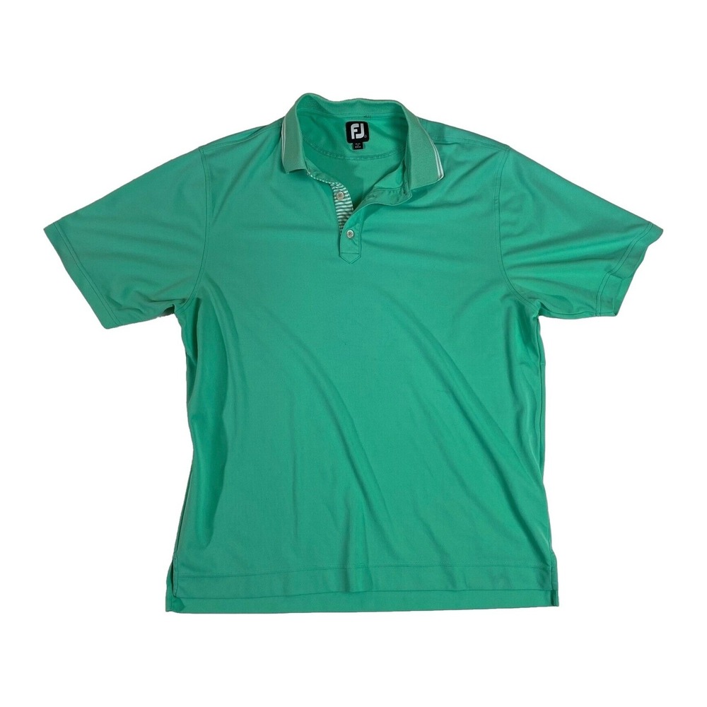 Footjoy FJ XL Sea Green Polo Shirt / Mint Chip Solid Stretch‎ Short Spandex